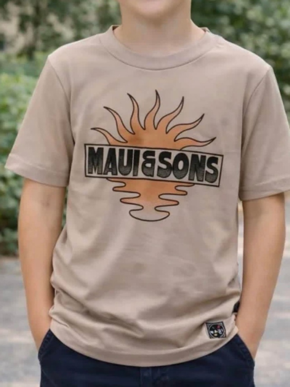 Boys Maui & Sons Sun Graphic Rashguard swim Top SPF 50+